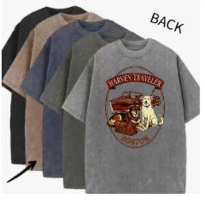 Harvey Traveler Dogs 'n Boats Tan Heavyweight T-Shirt